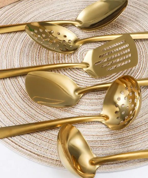 Conjunto de Utensílios Cozinha Dourado 6 peças